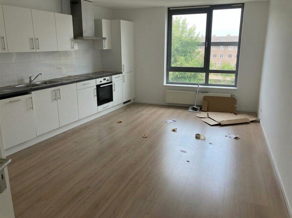 Voor: Kant van een schoon opgeleverd appartement